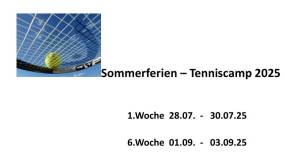 Tenniscamp Sommer 2025