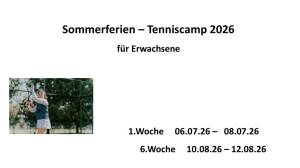 Tenniscamp Sommer 2026 Erwachsene